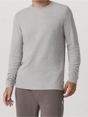 Vuori Waffle Crew Thermal Shirt light Gray Long Sleeve V176 Cotton Blend medium
